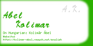 abel kolimar business card