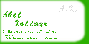 abel kolimar business card